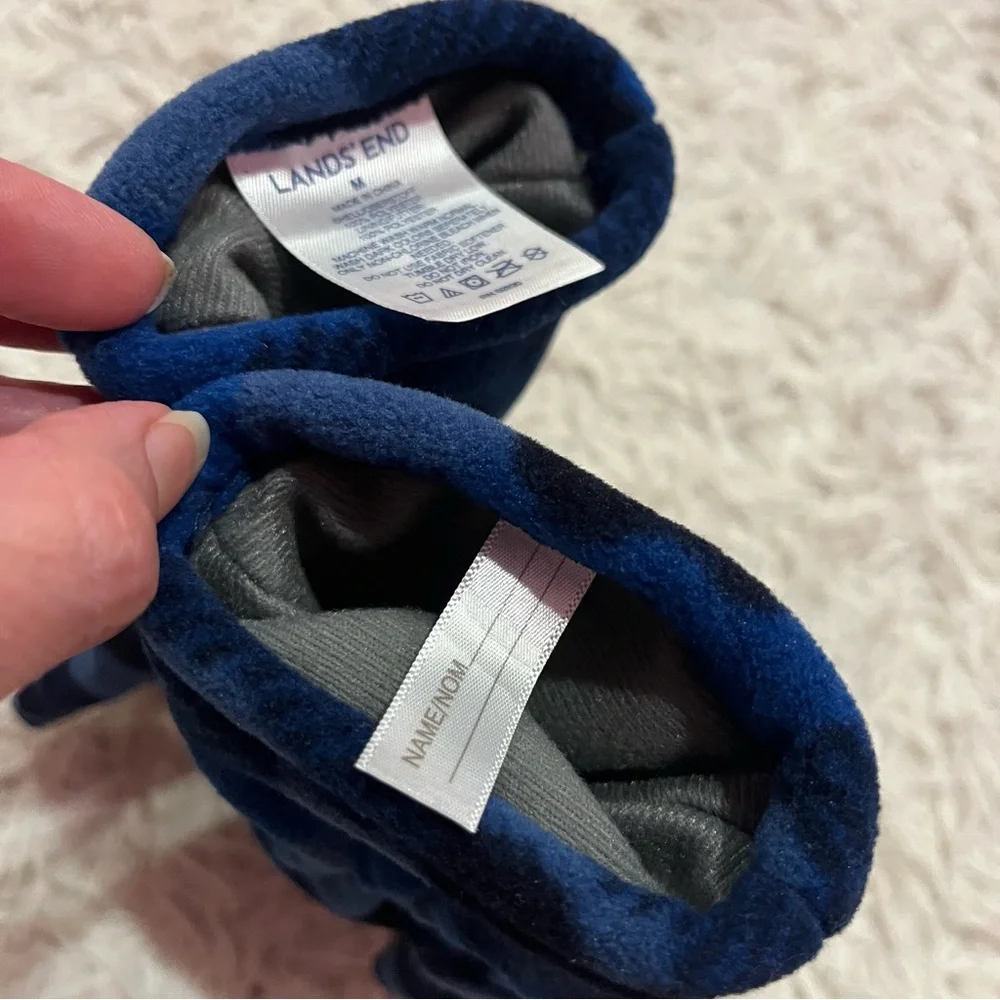 Lands’ End Kids Fleece Gloves Size Med Blue Camo
